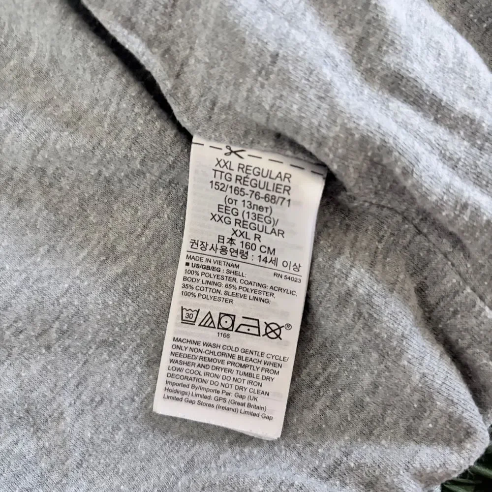 Gap Green Camouflage Kids Rain Jacket Comfortable Fit